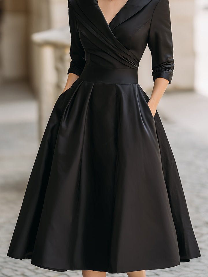 Amara – Elegant Spring Satin Midi Dress