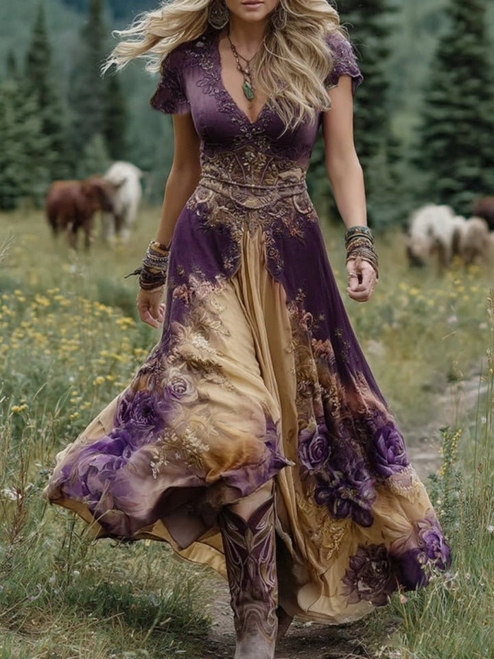 Amara – Gradient Floral Maxi Dress