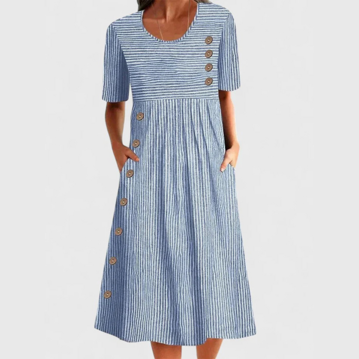 Maeva – Elegant Spring Striped Midi Dress