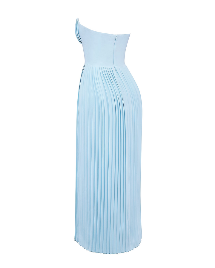 Siena – Ocean Blue Pleated Maxi Dress