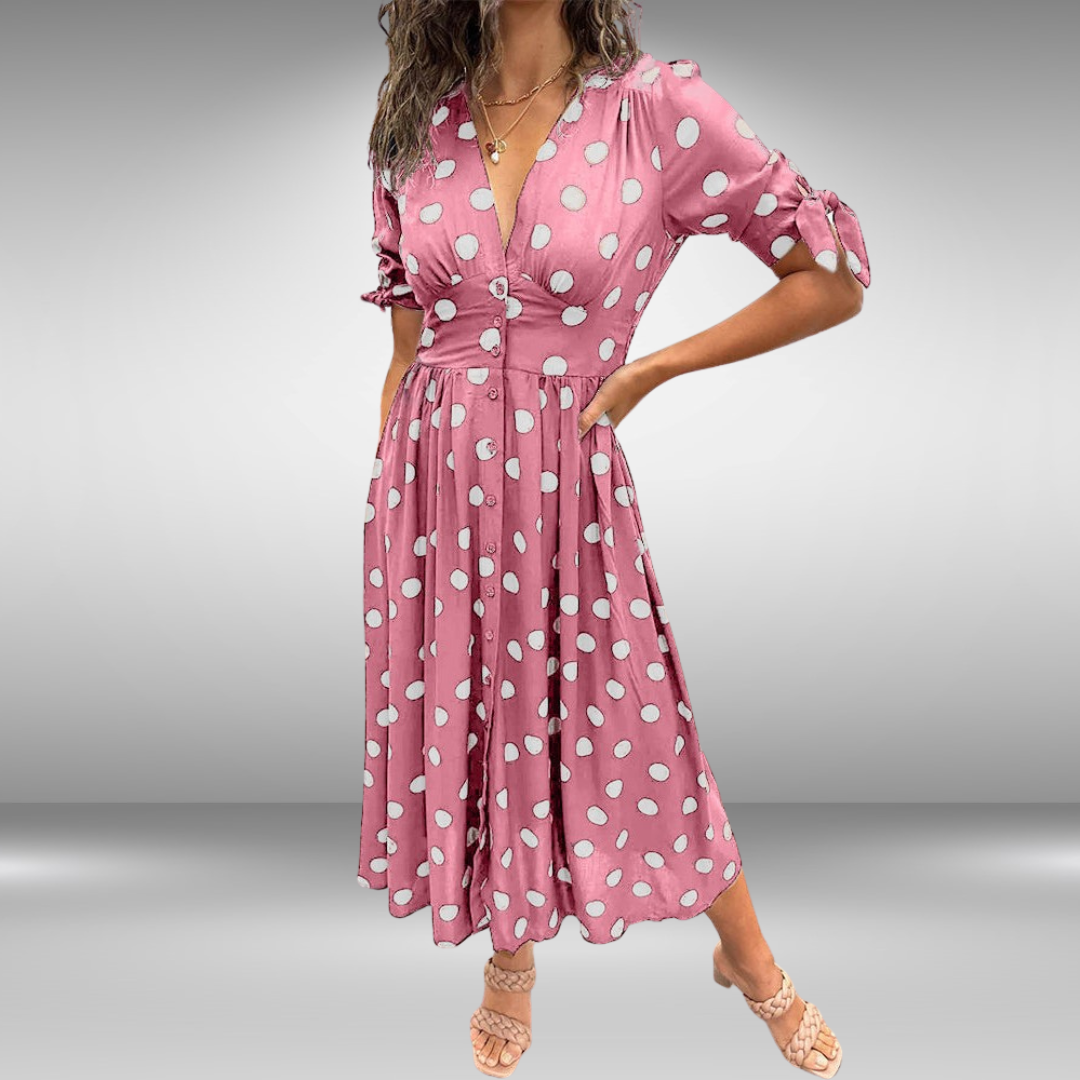 Monique – Elegant Polka Dot Dress