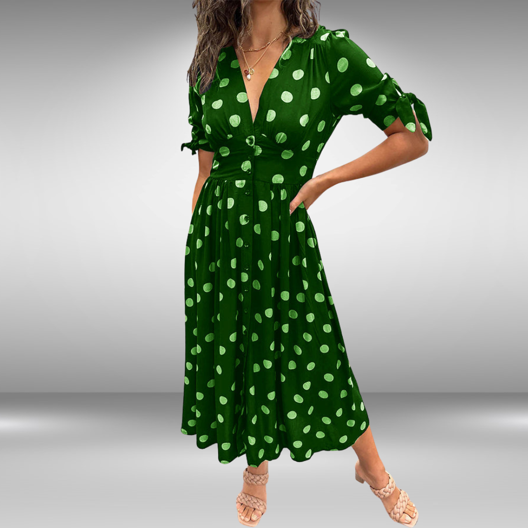 Monique – Elegant Polka Dot Dress