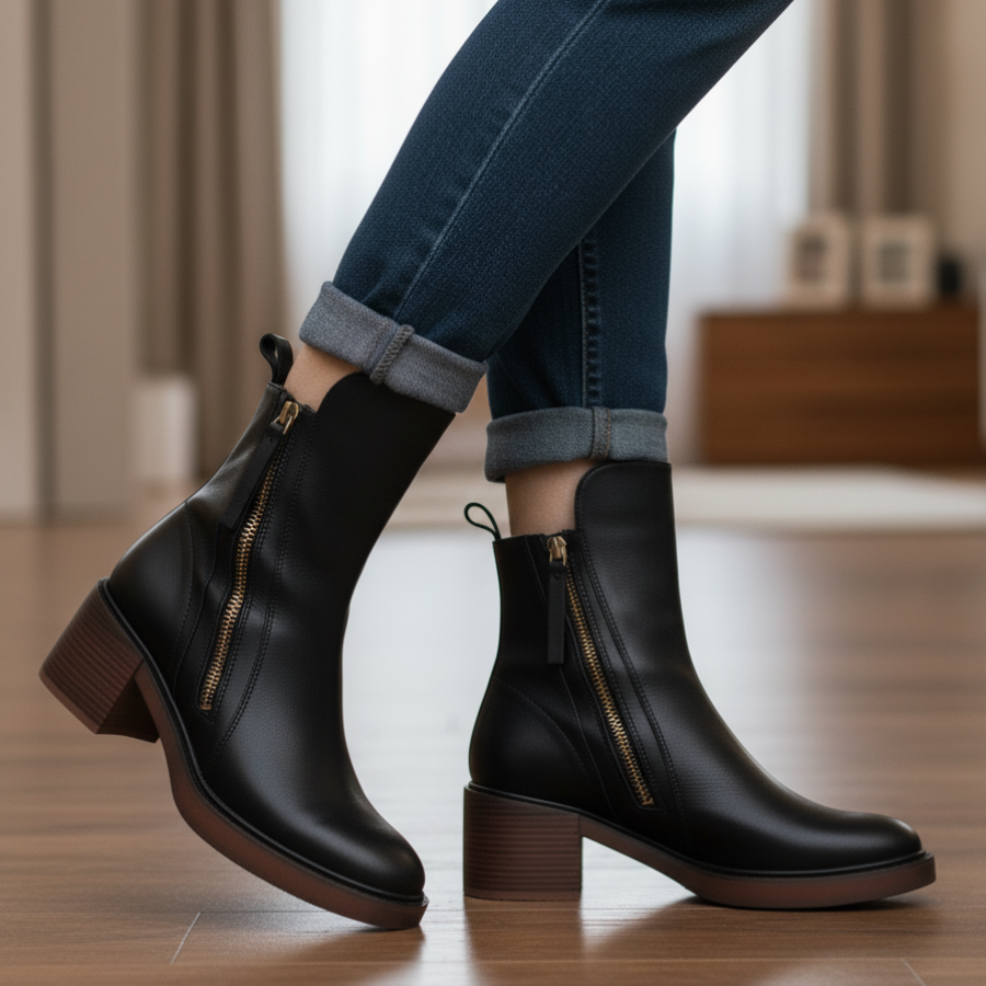 Valorine – Timeless Black Leather Boots
