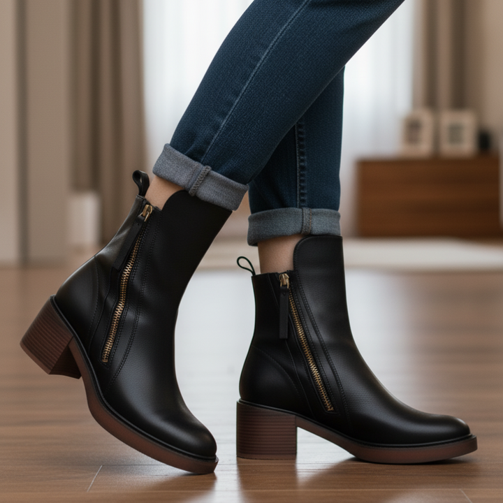Valorine – Timeless Black Leather Boots