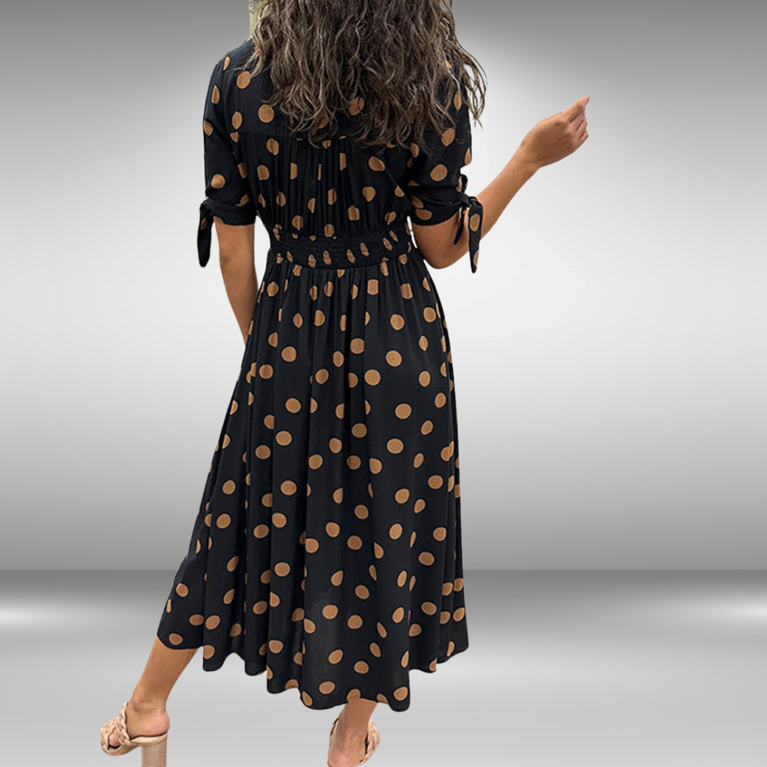 Monique – Elegant Polka Dot Dress