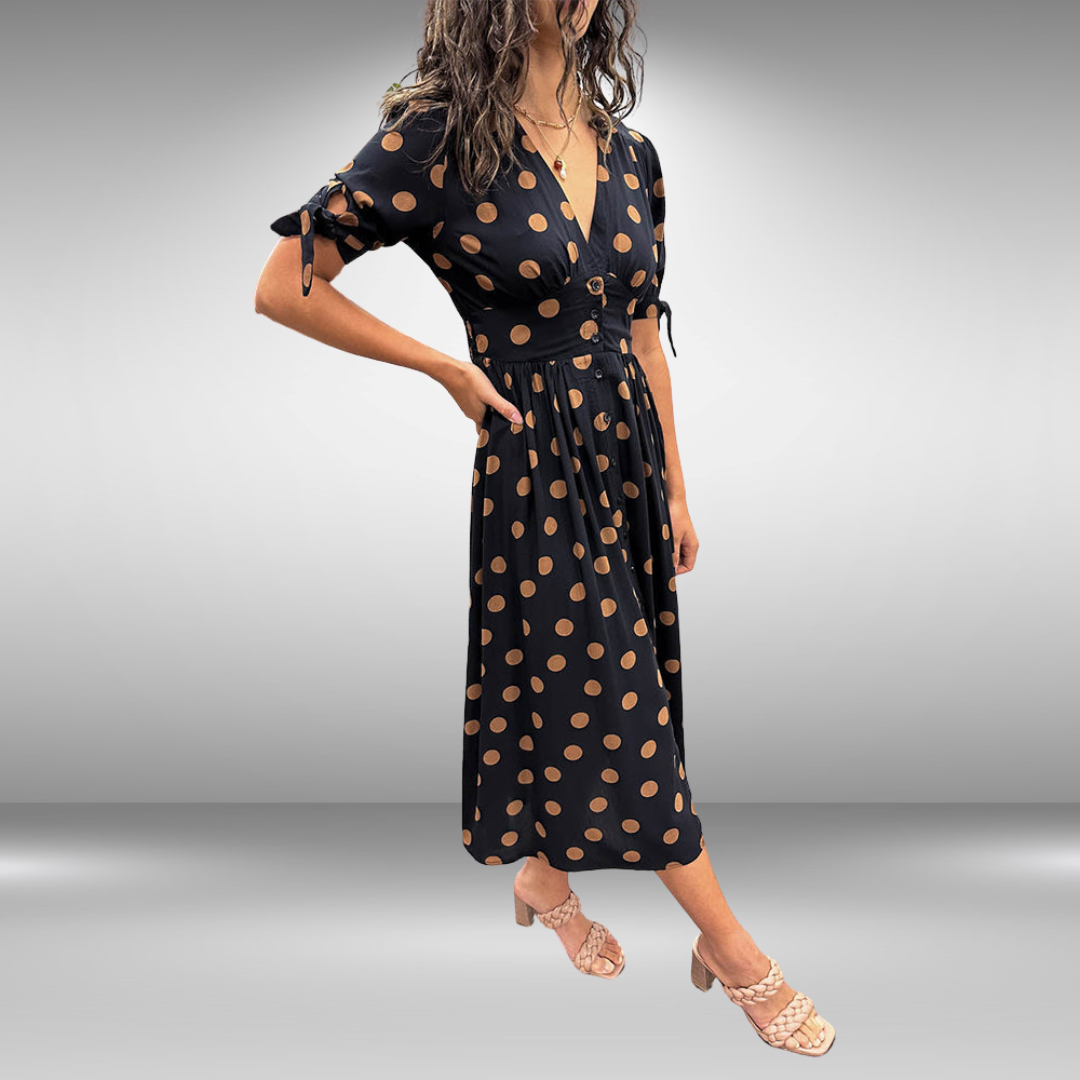 Monique – Elegant Polka Dot Dress