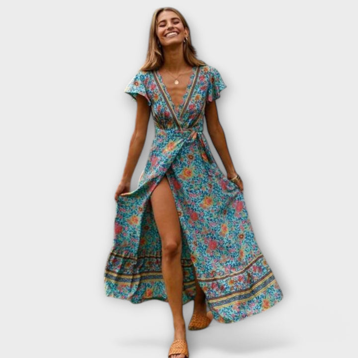 Sylenna – Boho Floral Maxi Dress
