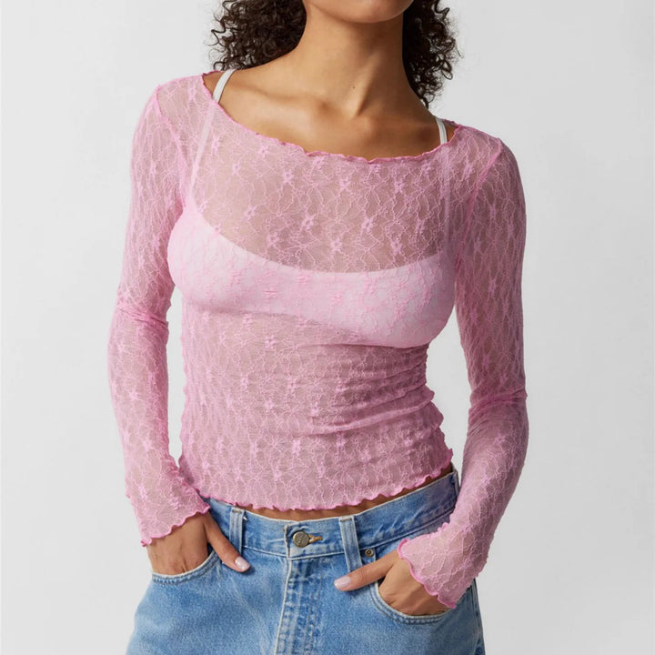 Etherea – Long-Sleeved Lace Blouse