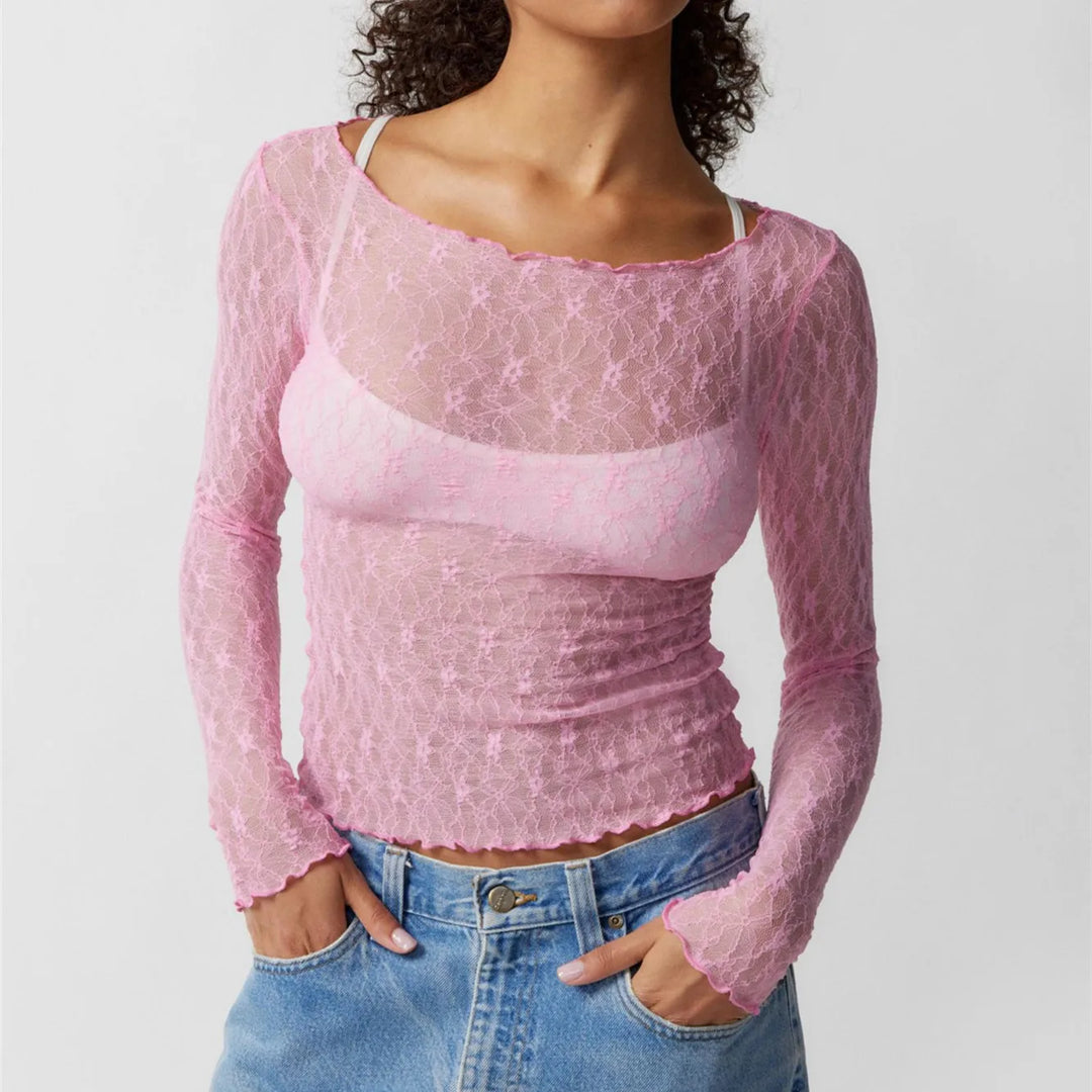 Etherea – Long-Sleeved Lace Blouse