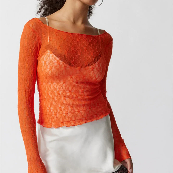 Etherea – Long-Sleeved Lace Blouse
