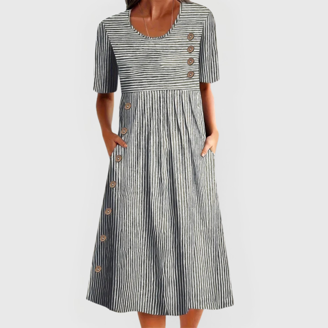 Maeva – Elegant Spring Striped Midi Dress