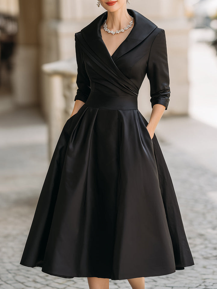 Amara – Elegant Spring Satin Midi Dress