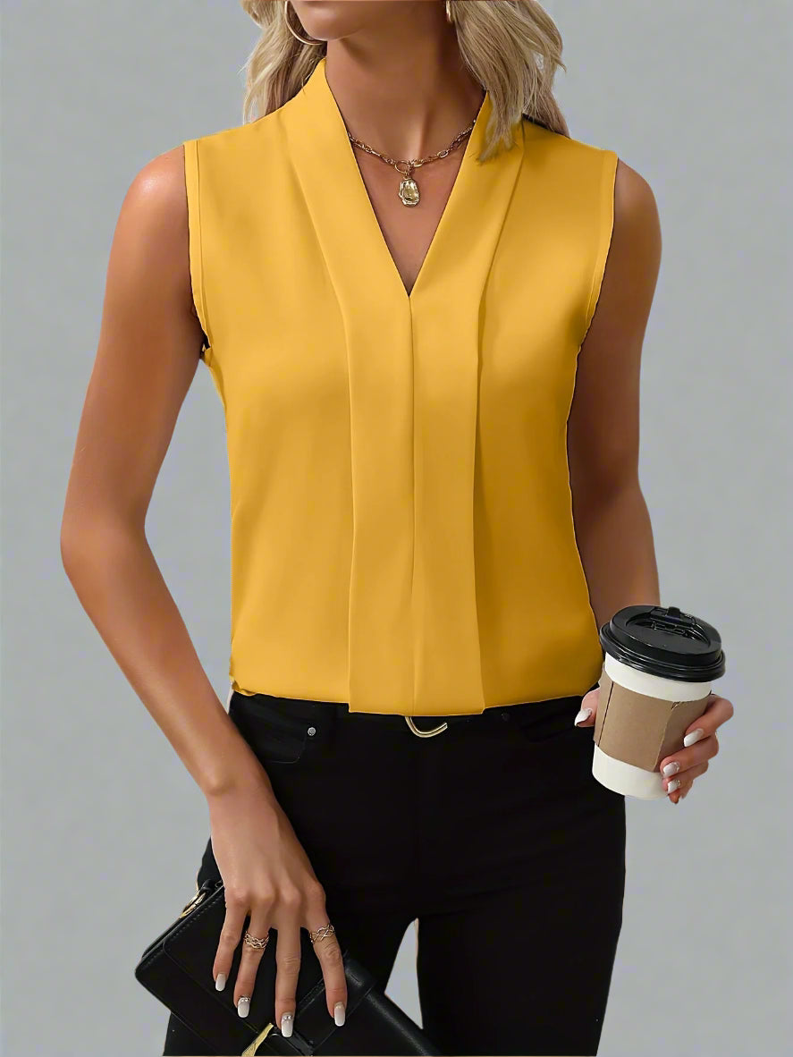 Rome - Sleeveless V-Neck Blouse