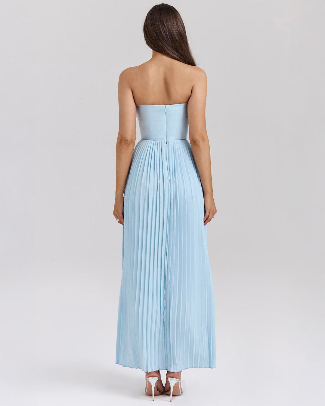 Siena – Ocean Blue Pleated Maxi Dress