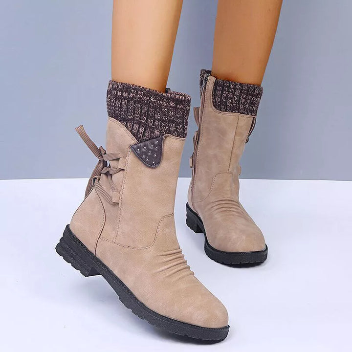 Svea – Retro Thick Heel Leather Boots